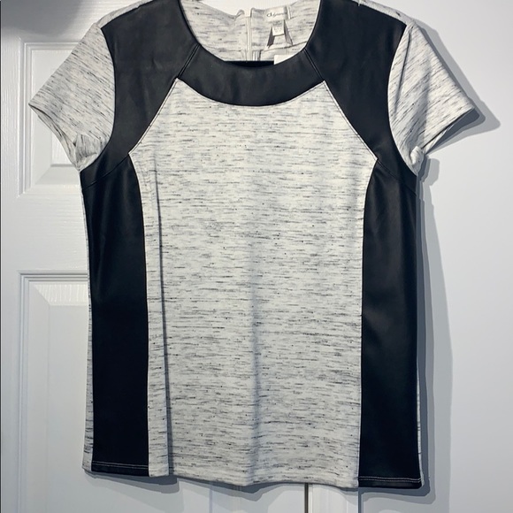 NWT Top w/ Faux leather - Picture 9 of 11